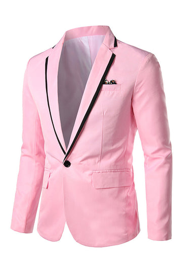 Rosa hackad Lapel Men Prom Blazer
